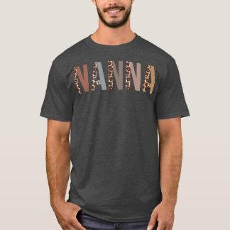 Nanna Leopard Print Mom Cute Mothers Day Funny Gra T-Shirt