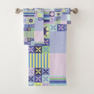 Nanna's Pretty Faux Knit Crochet Blanket Pattern Bath Towel Set