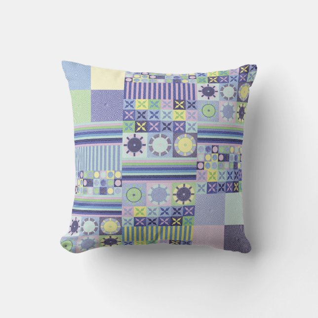 Nanna's Pretty Faux Knit Crochet Blanket Pattern Cushion (Front)