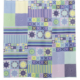 Nanna's Pretty Faux Knit Crochet Blanket Pattern Shower Curtain
