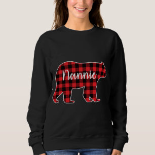 Nannie Bear Red Plaid Family Matching Christmas Pa Sweatshirt