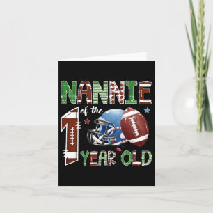 Nannie Of The 1 Year Old Football 1st Year Down Bi Card