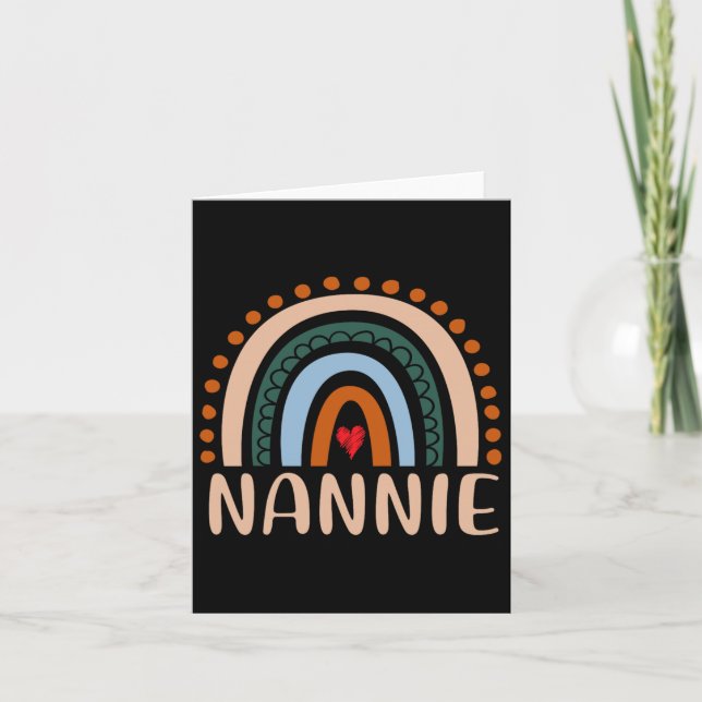 Nannie Rainbow Grandma Cute Mothers Day Funny Nann Card (Front)