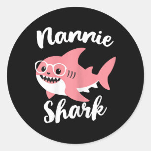 Nannie Shark Mother's Day Grandma Funny Classic Round Sticker