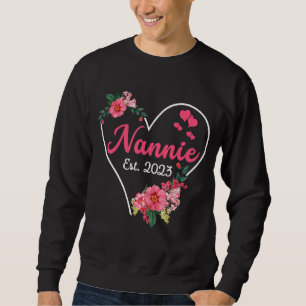 Nannie To Grandma 2023 Pregnancy Announcement Sweatshirt