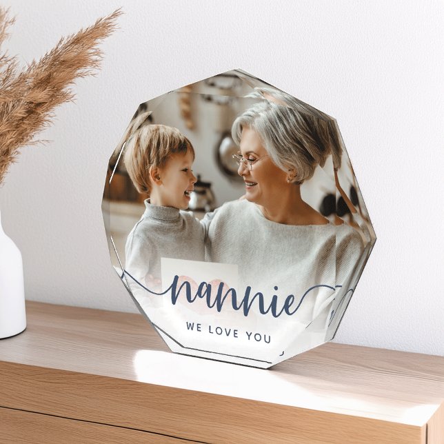 Nannie We Love You | Grandma Script Overlay Photo Block (Creator Uploaded)