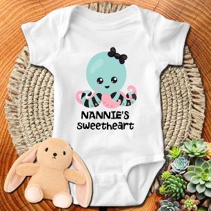 Nannie's Sweetheart Kawaii Octopus Baby Bodysuit