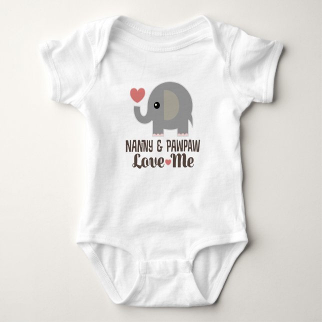 Nanny and Pawpaw Love Me Baby Bodysuit (Front)