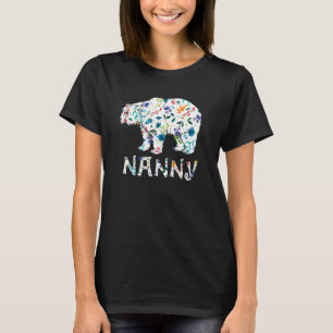 Nanny Bear Floral Matching Family Flower T-Shirt