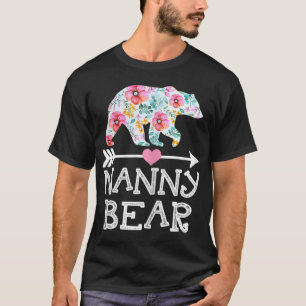 Nanny Bear Mum Grandma Floral Happy Mother's Day C T-Shirt