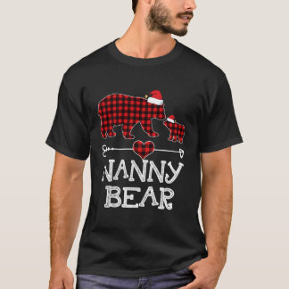 Nanny Bear Pajama Red Plaid Buffalo Family Gift Fo T-Shirt