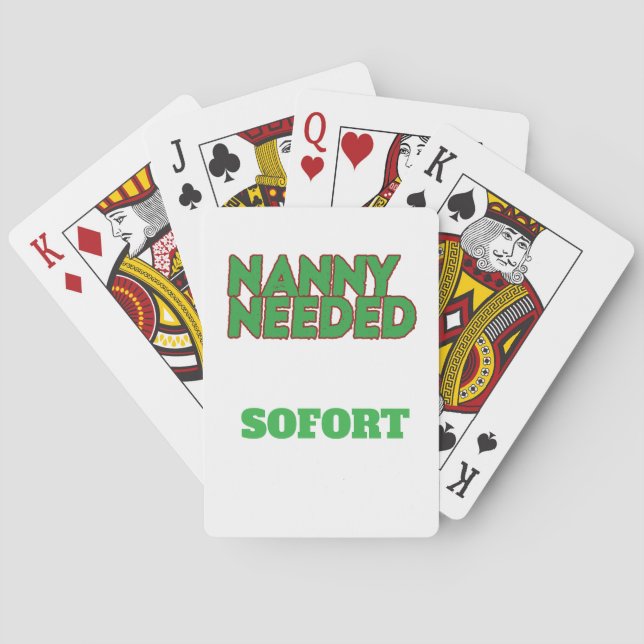 Nanny birthday gift quote funny text playing cards (Back)