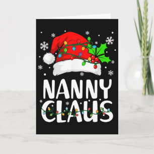 Nanny Claus Christmas Lights Pajama Family Matchin Card