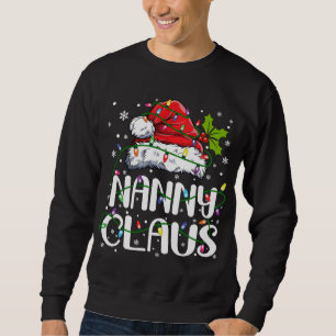 Nanny Claus Christmas Lights Pajama Family Matchin Sweatshirt