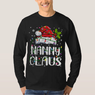 Nanny Claus Christmas Lights Pajama Family Matchin T-Shirt