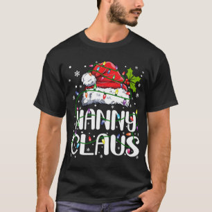 Nanny Claus Christmas Lights Pajama Family Matchin T-Shirt