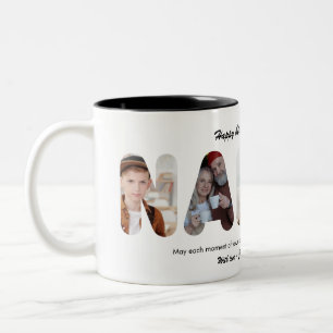 Nanny Custom Photo Collage Personalised Grandma Two-Tone Coffee Mug