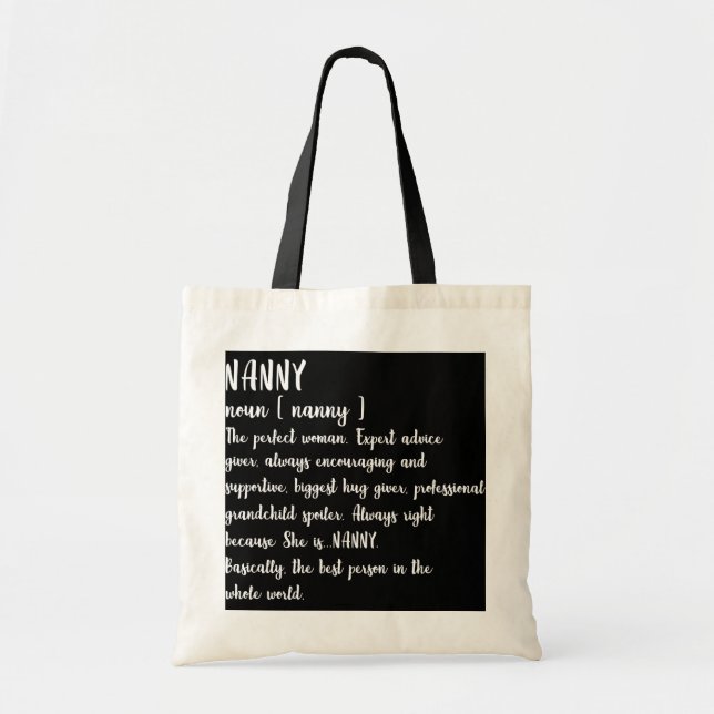 Nanny Definition Grandma Mother Day Women  Tote Bag (Front)