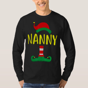 Nanny ELF Matching Family Christmas Pajama Holida T-Shirt
