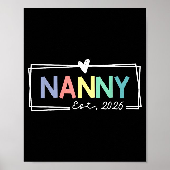Nanny Est 2026 Promoted To Grandma 2026 For Grandm Poster (Front)