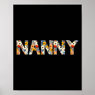 Nanny floral wildflower cute flowers mother's day poster