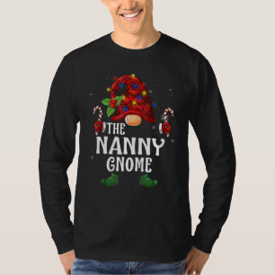 Nanny Gnome Buffalo Plaid Matching Family Christma T-Shirt