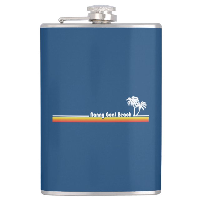 Nanny Goat Beach Georgia Hip Flask (Front)