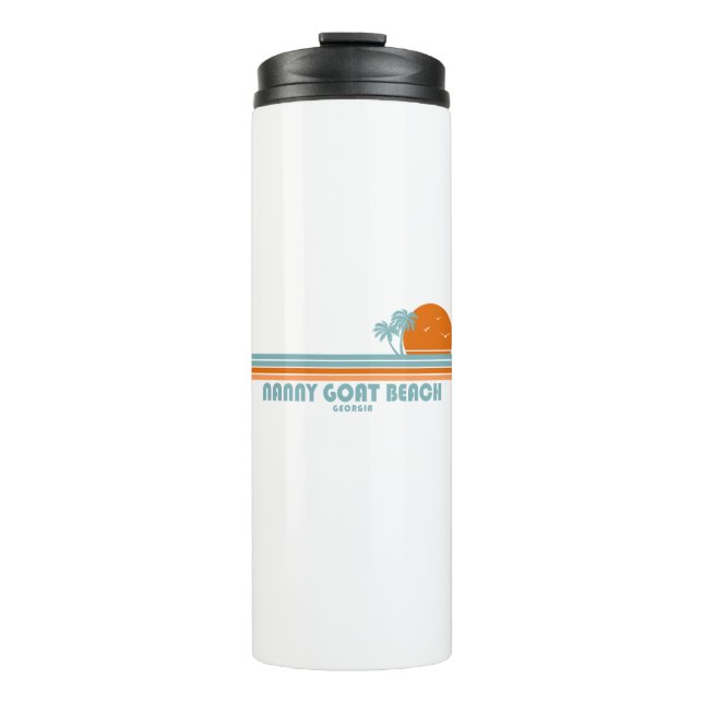 Nanny Goat Beach Georgia Sun Palm Trees Thermal Tumbler (Front)