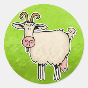 nanny goat classic round sticker