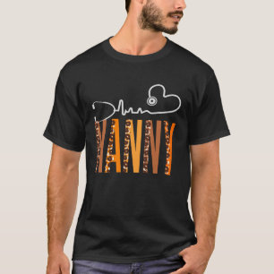 Nanny Leopard Heartbeat Appreciation Women Fall T-Shirt