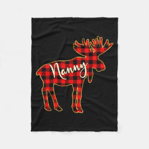 Nanny Moose _ Buffalo Red Plaid Family Christmas Fleece Blanket