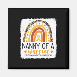Nanny Of A Warrior Childhood Cancer Leopard Print Magnet