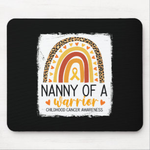 Nanny Of A Warrior Childhood Cancer Leopard Print Mouse Pad
