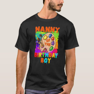 Nanny Of The Birthday Boy Painting Family B Day Pa T-Shirt