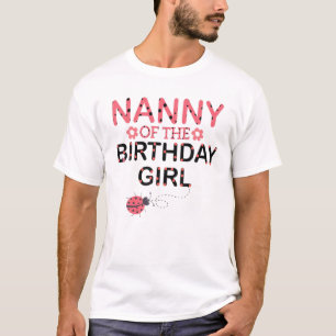 Nanny Of The Birthday Girl Family Matching Ladybug T-Shirt