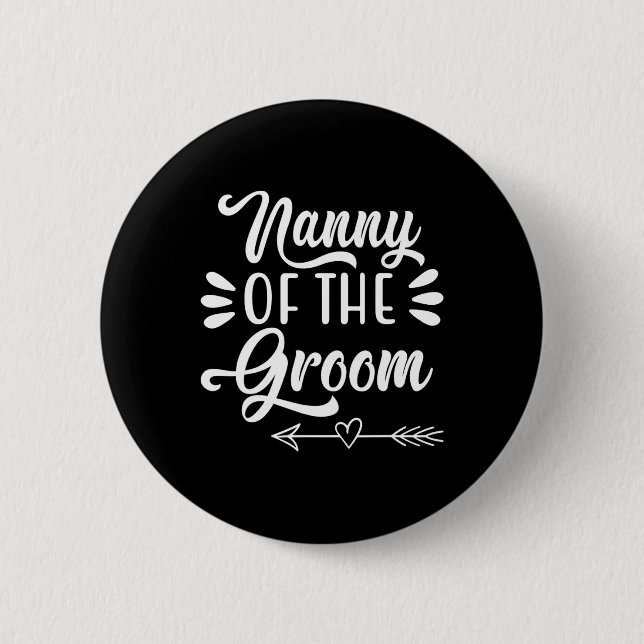 Nanny Of The Groom Wedding Party Family Bridal Sho 6 Cm Round Badge (Front)