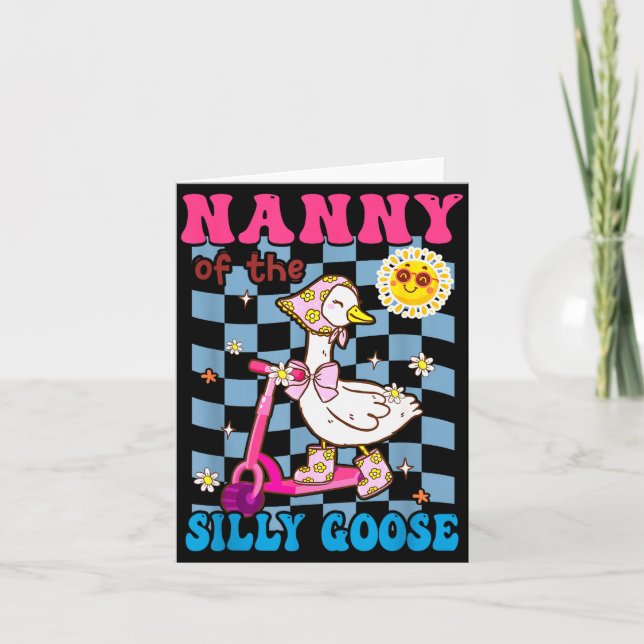 Nanny Of The Silly Goose First Birthday Family Mat Card (Front)