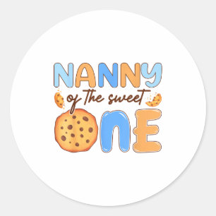 Nanny Of The Sweet One Cookies And Milk Birthday P Classic Round Sticker