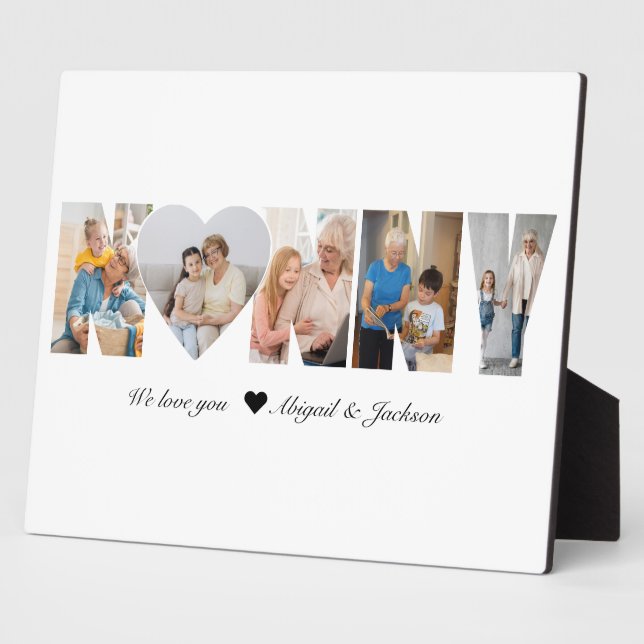 Nanny Photo Collage Gift for Grandma Plaque (Side)