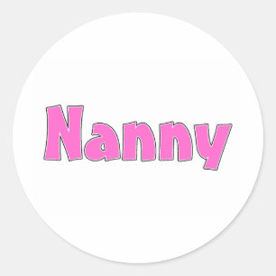 Nanny Pink Classic Round Sticker