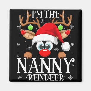 Nanny Reindeer Christmas Family Matching Group Fun Magnet