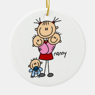 Nanny Stick Figure Ceramic Tree Decoration