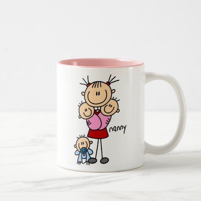 Nanny Stick Figure Two-Tone Coffee Mug (Right)