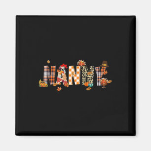 Nanny Turkey Retro Fall Autumn Leopard Thanksgivin Magnet
