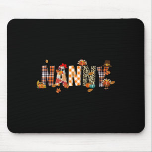 Nanny Turkey Retro Fall Autumn Leopard Thanksgivin Mouse Pad