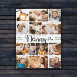 Nanny We Love you Hearts Modern Photo Collage Fleece Blanket<br><div class="desc">We love you Nanny! Cute, modern custom family photo collage blanket to show grandma, aunt or godmother how much she's loved. We adore this hand lettered script design with heart flourishes, making this a heartfelt keepsake gift for a beloved grandparent or family member. Personalise with 12 favourite pictures and your...</div>