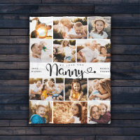 Nanny We Love you Hearts Modern Photo Collage