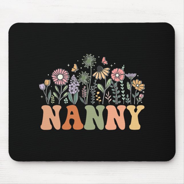Nanny Wildflower Floral Birthday Baby Shower New N Mouse Pad (Front)
