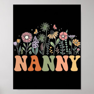 Nanny Wildflower Floral Birthday Baby Shower New N Poster