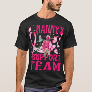 nannys support team hummingbird breast cancer sunf T-Shirt